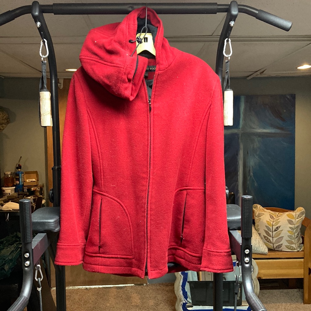 Red Peacoat With Hood